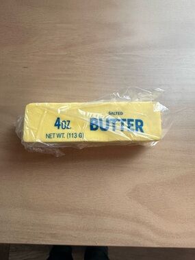 New Squishy Butter Stick Toy - Yellow with Blue Print Stress Relief